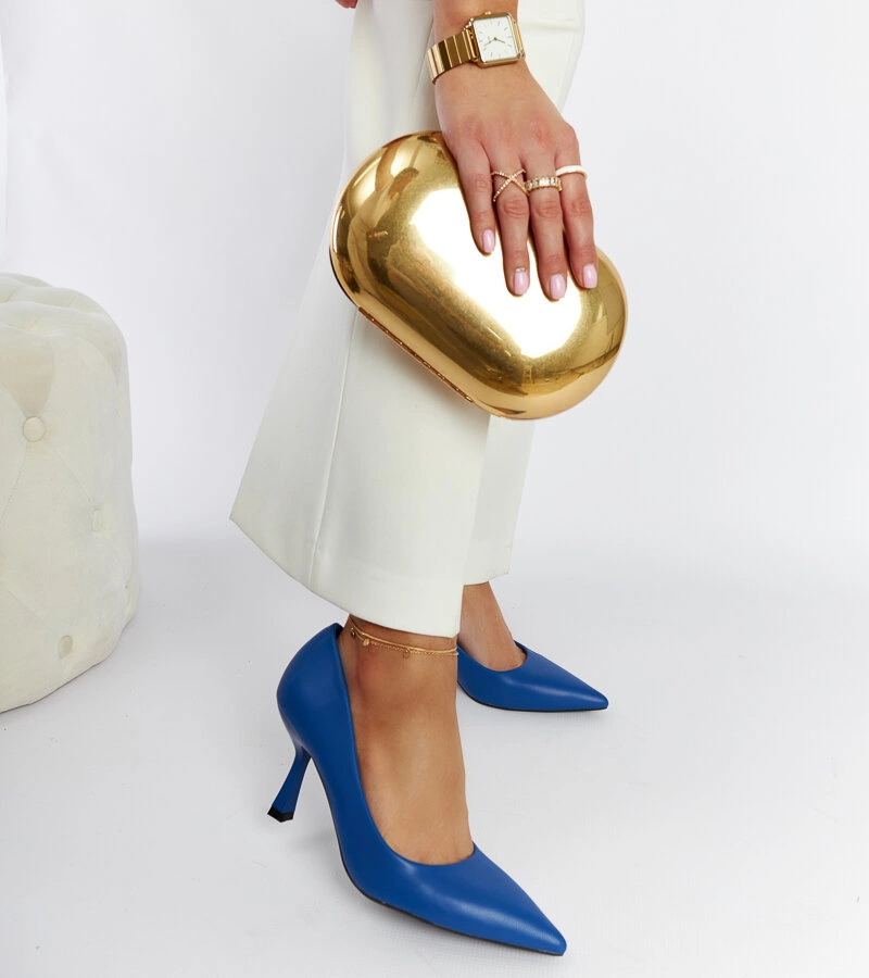 Modré lodičky na nízkém podpatku Nixon