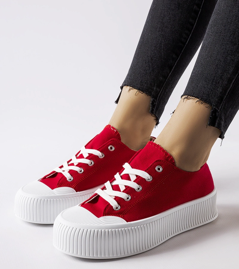 Červené tenisky na tlusté podrážce Fortunata