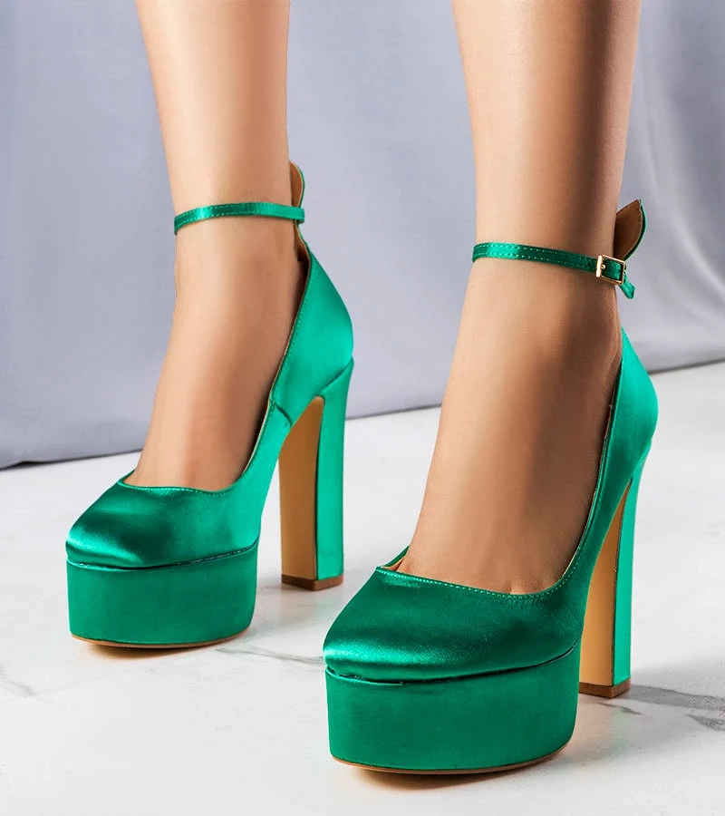 Zelené lodičky Lila na vysokém jehlovém podpatku