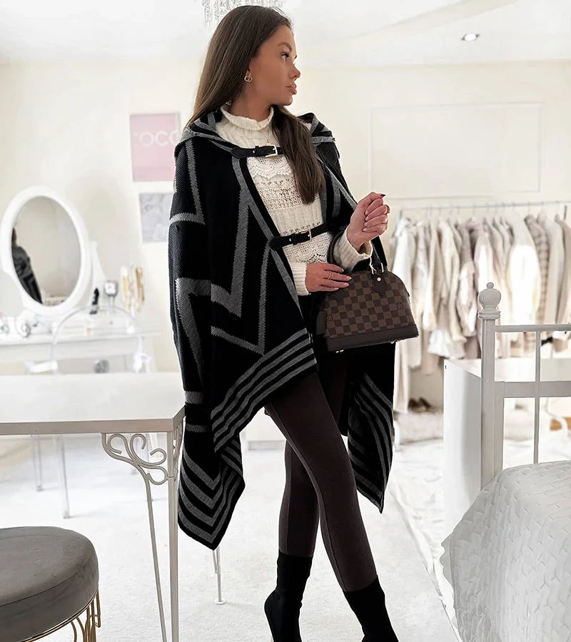 Tmavě šedá mikina Leyla s kapucí