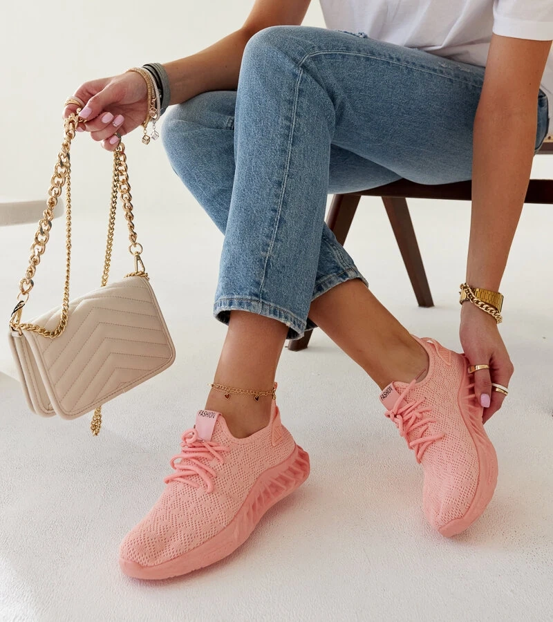 Růžové látkové tenisky Mira