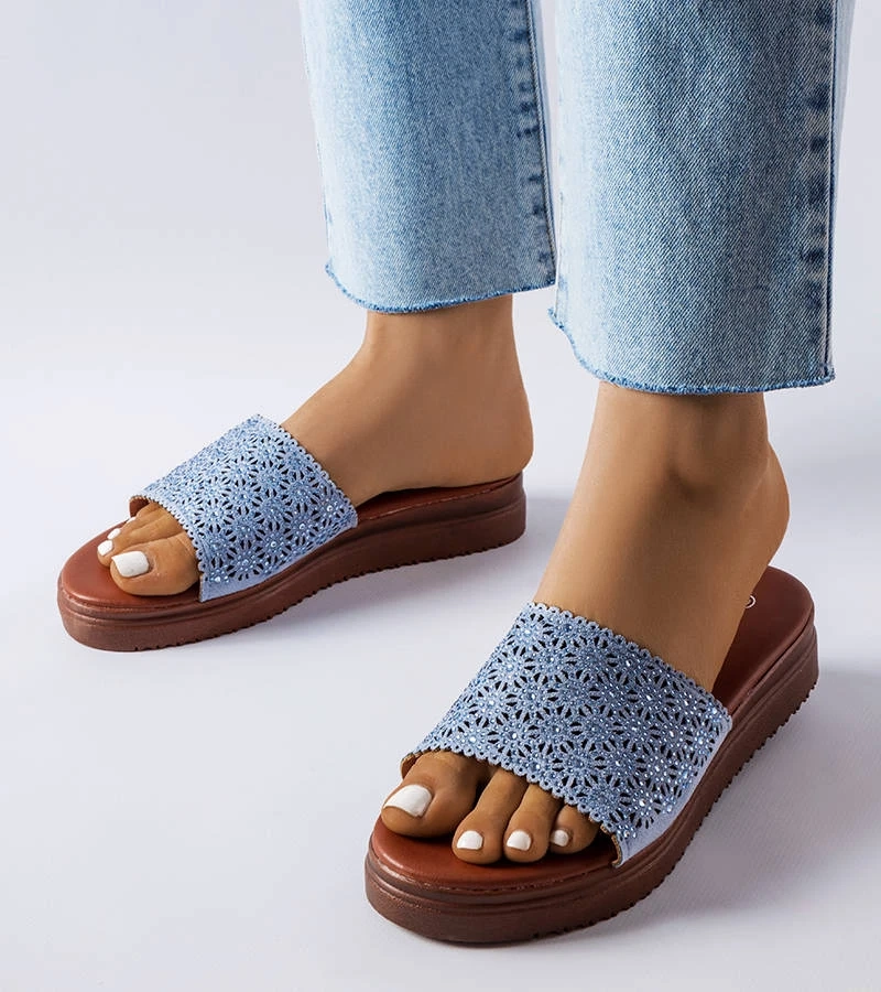 Modré ažurové žabky se zirkony Irvine