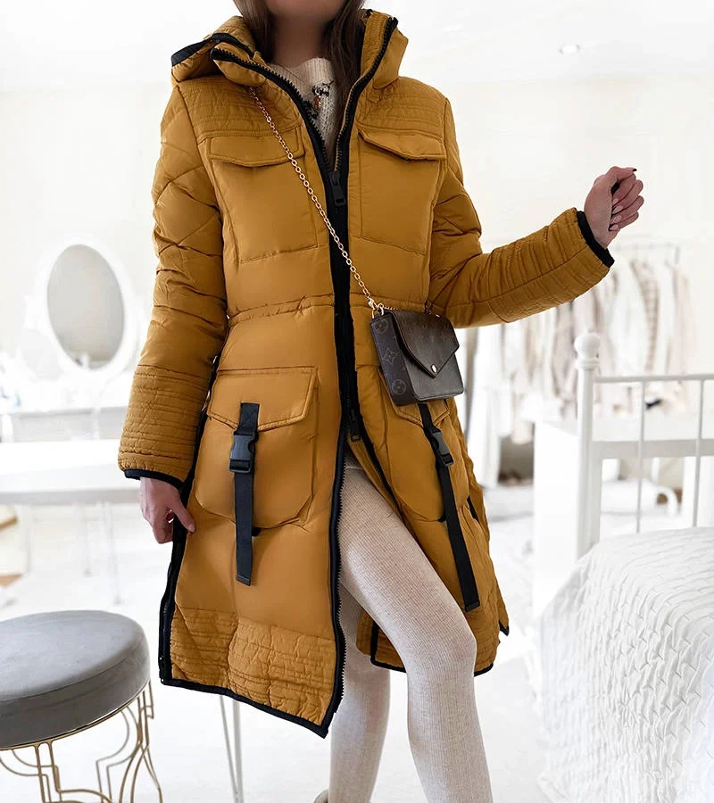 Žlutý prošívaný kabát Averie