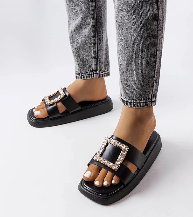 Žabky Fusbert's s černými zirkony