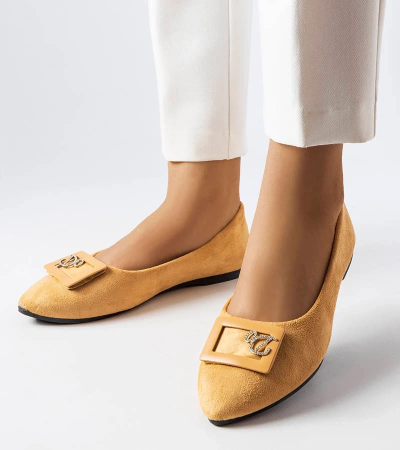 Béžové baleríny zdobené zirkony Fleming