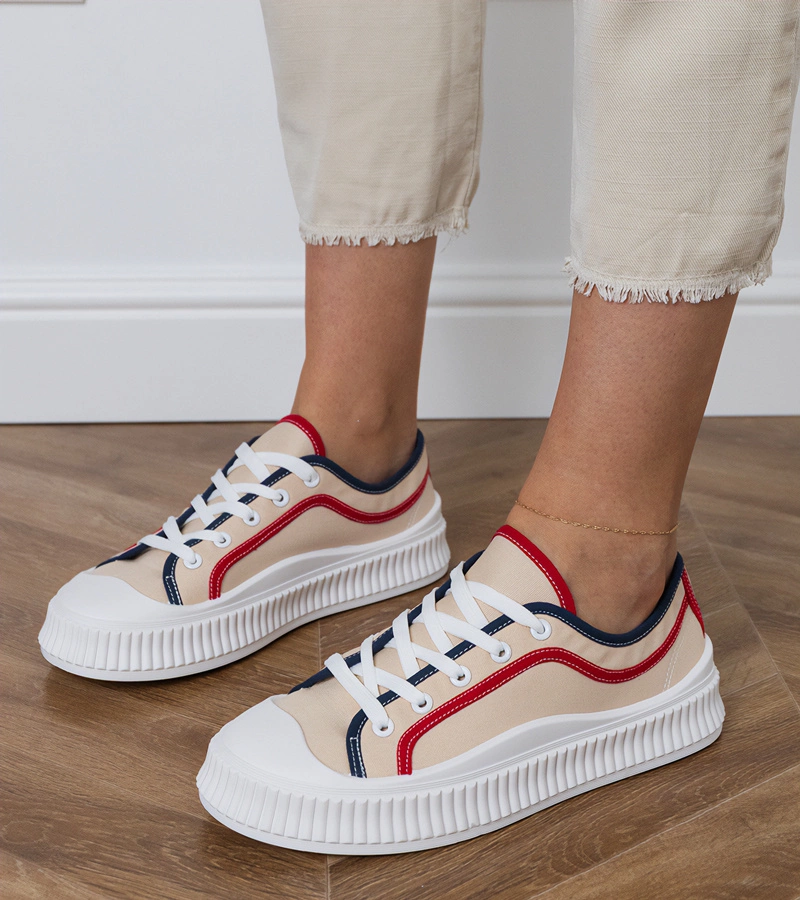 Béžové dámské tenisky na platformě Salis