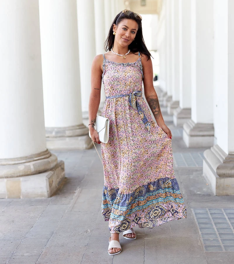 Vzorkované maxi šaty Libera