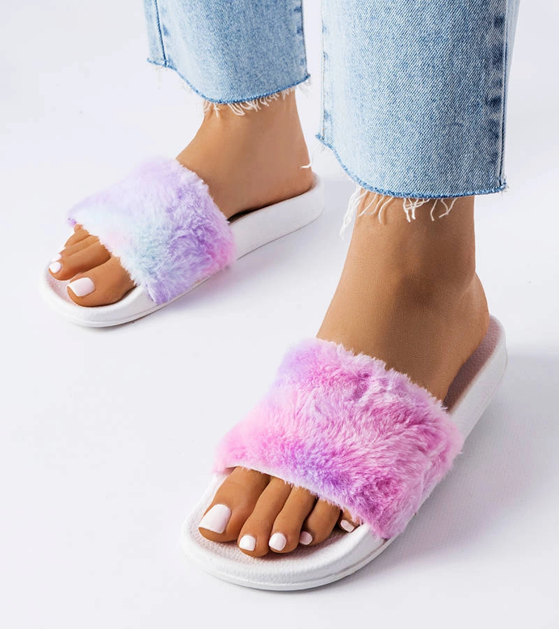 Barevné žabky s kožešinou Raffaele