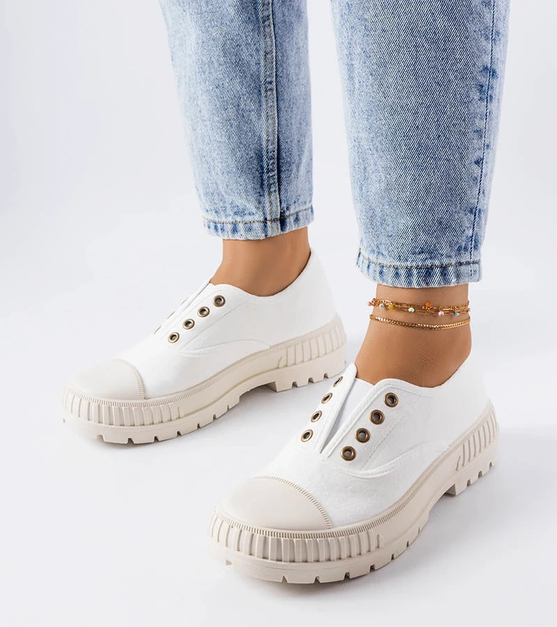 Bílé tenisky Walton s gumovou podrážkou