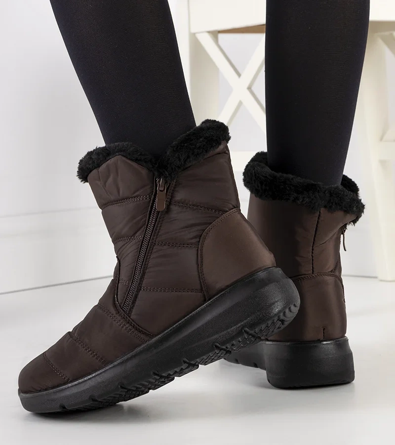 Hnědé prošívané sněhule od Blibrey