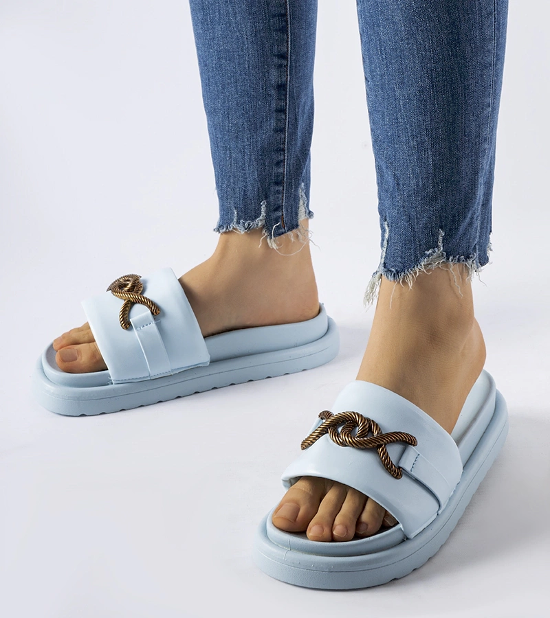 Modré platformové pantofle Frédérique