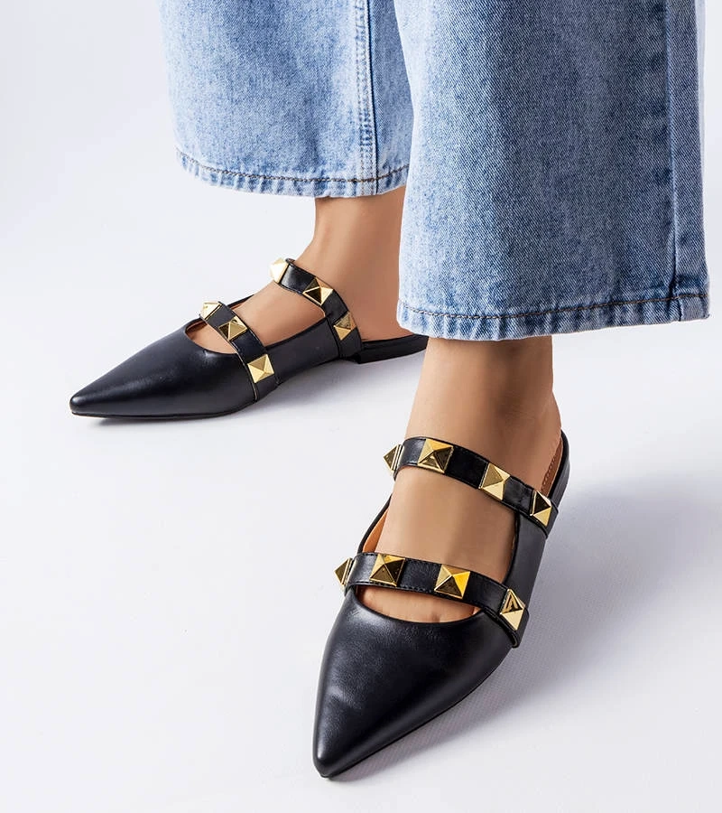 Ruckman černé žabky se špičatou špičkou