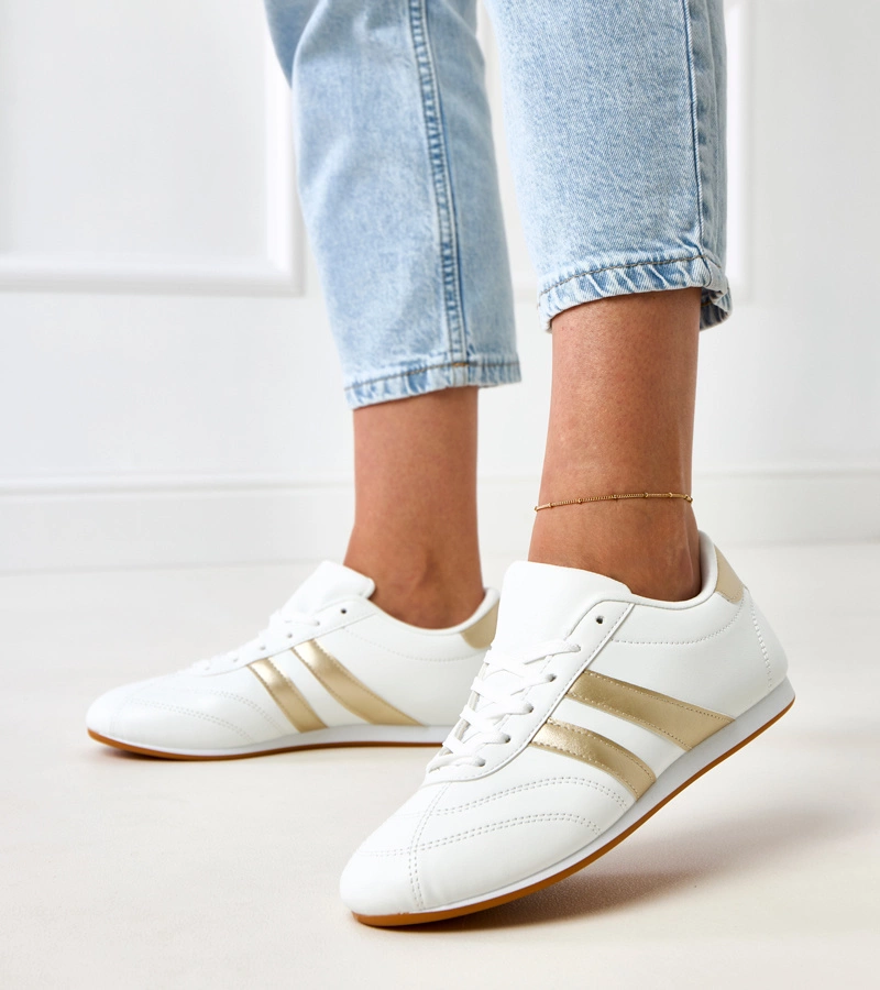 Bílé tenisky se zlatou vložkou Mydland