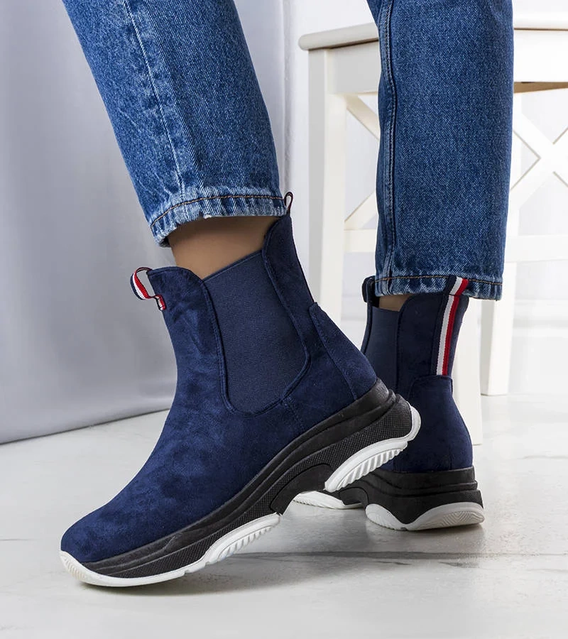 Námořnická modrá zateplená boty Takani