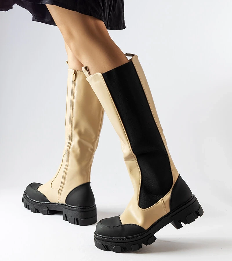 Béžové vysoké boty Pasquale