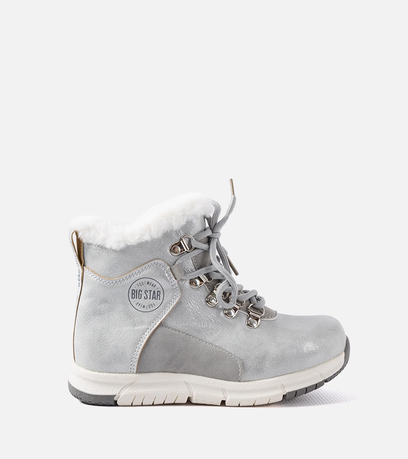 Šedé teplé dětské boty Big Star KK374178