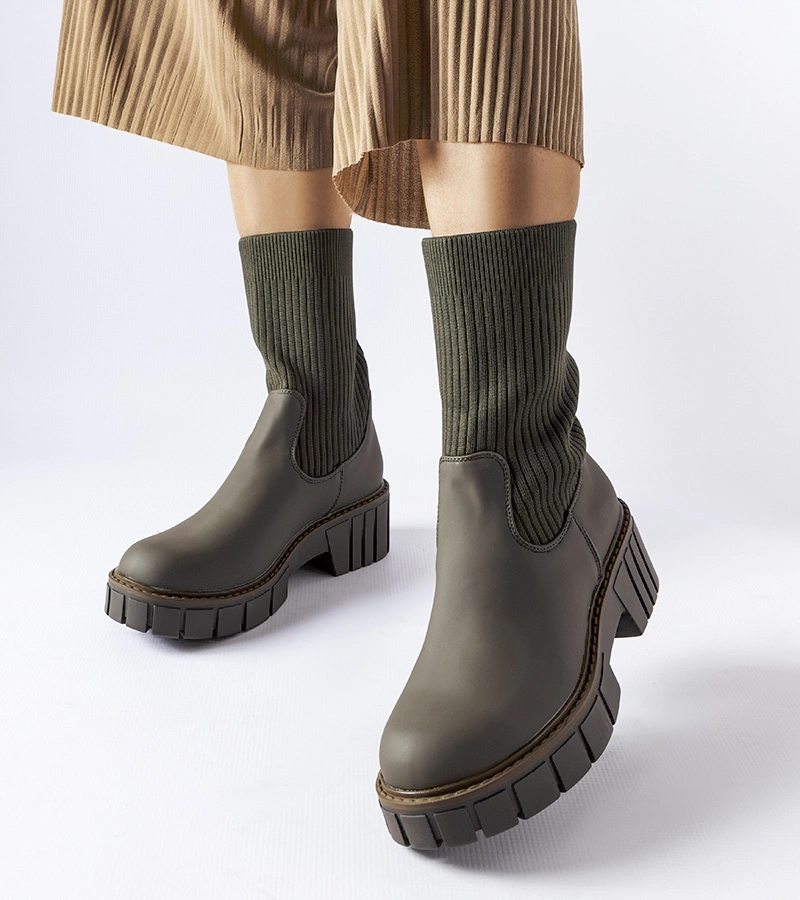 Zelené ponožkové boty Beauchemin