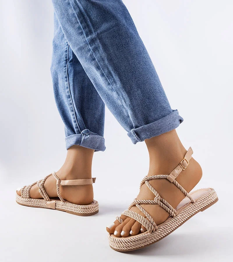 Béžové pletené sandály Burwell