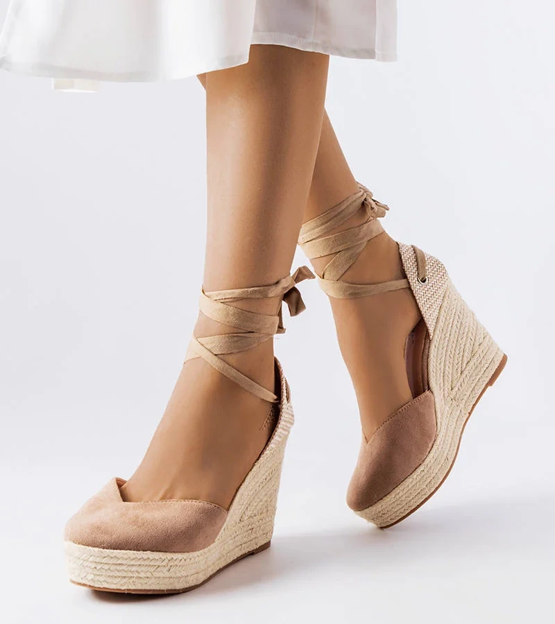 Hnědé espadrilky Dubois na podpatku