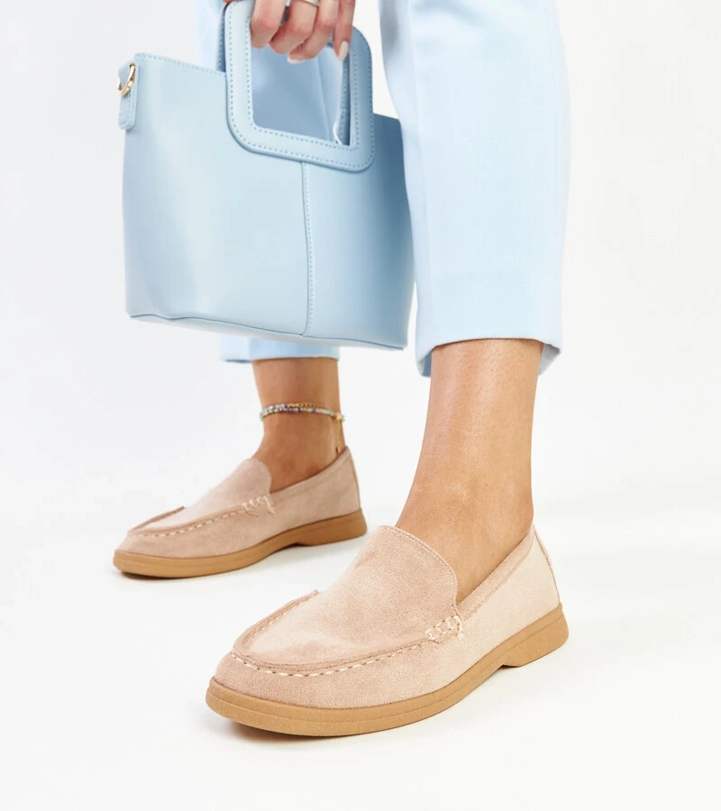 Bežové semišové polobotky Rumay