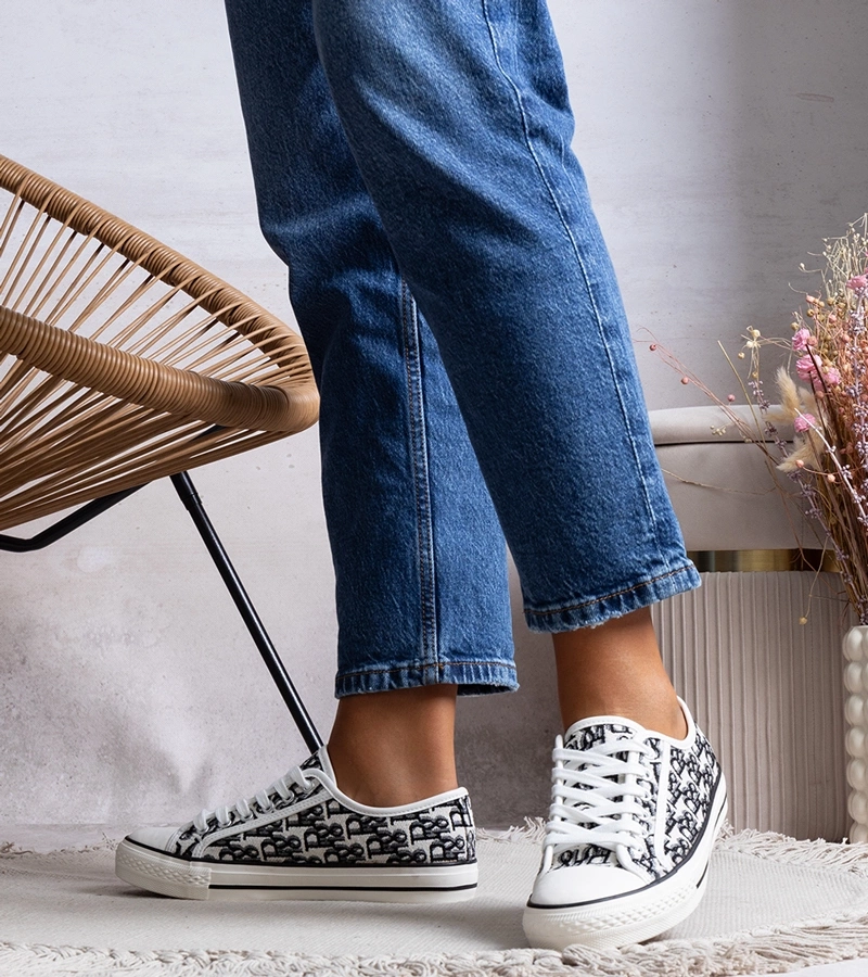 Bílé a černé dámské tenisky Rimmie