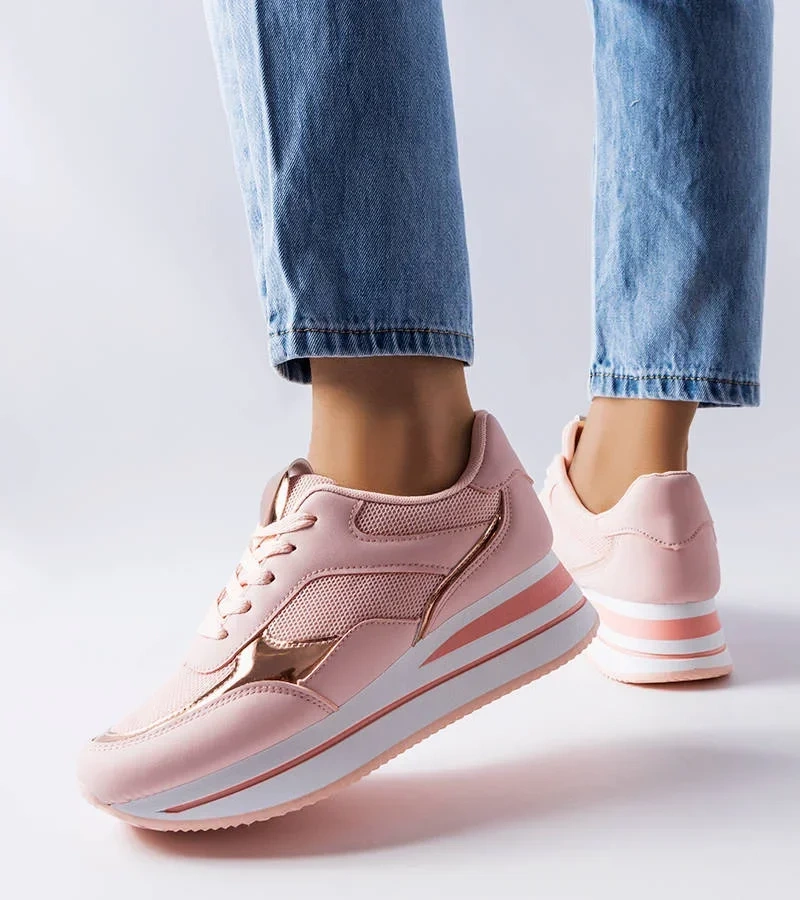 Růžové tenisky na hrubé podrážce Ethel