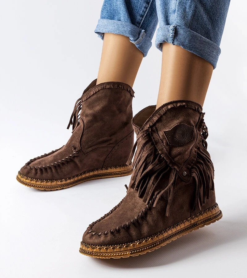 Hnědé boty Giudice na platformě