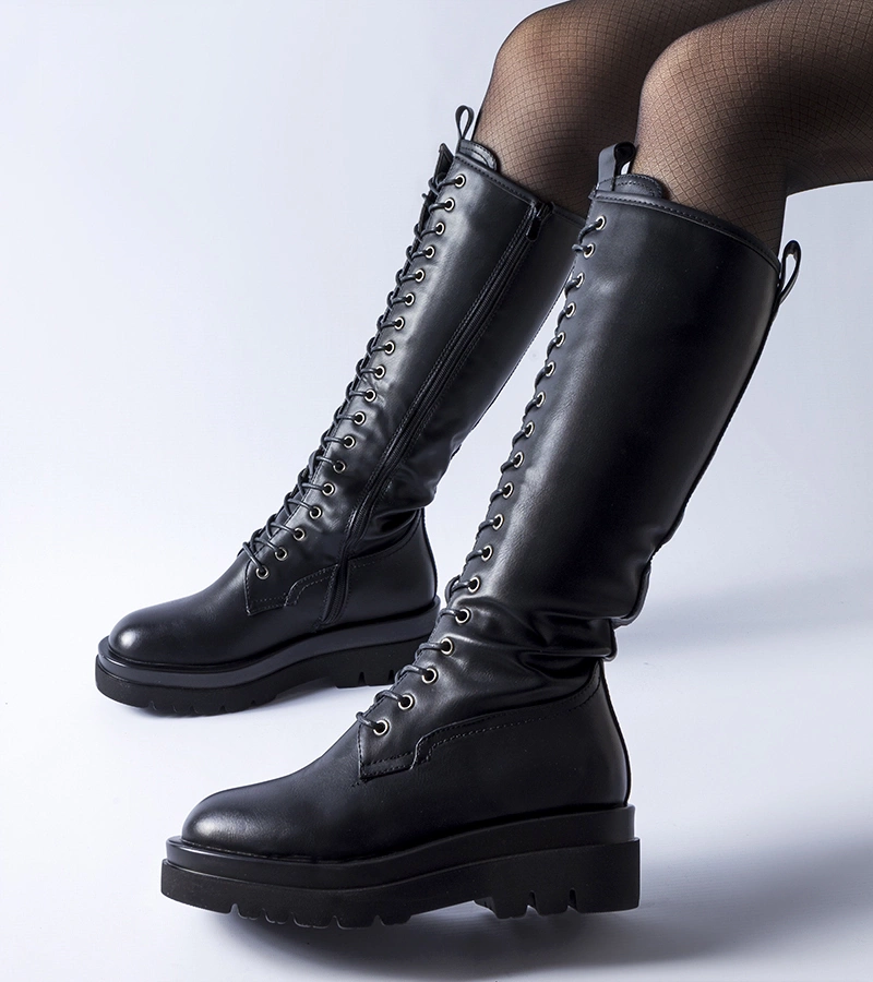 Černé dlouhé vyztužené kalhoty Padernello