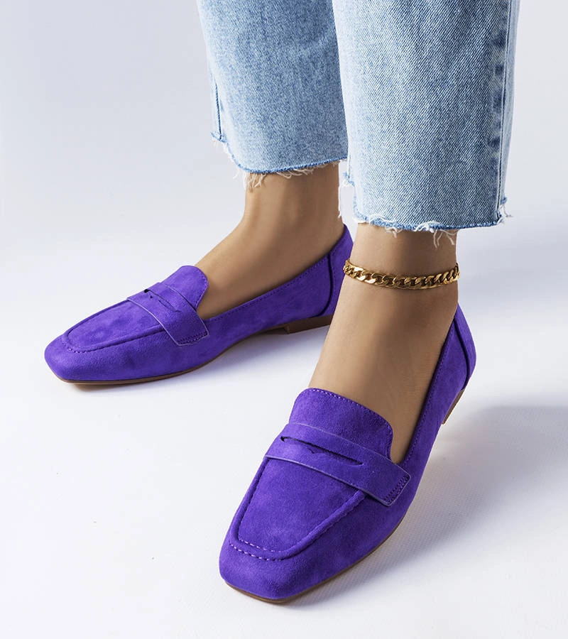 Fialové mokasíny z eko-semiše Meilleur