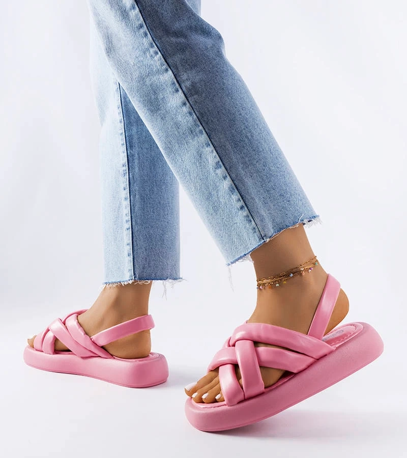 Růžové žabky na platformě Primeau