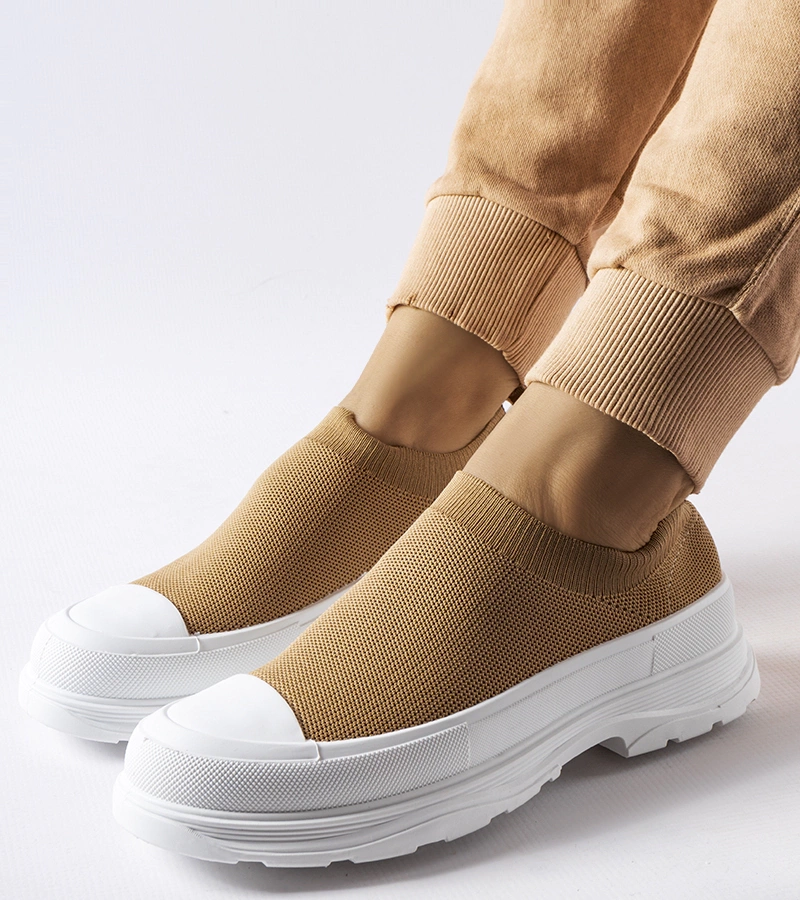 Hnědé slip-on tenisky na platformě Baratili