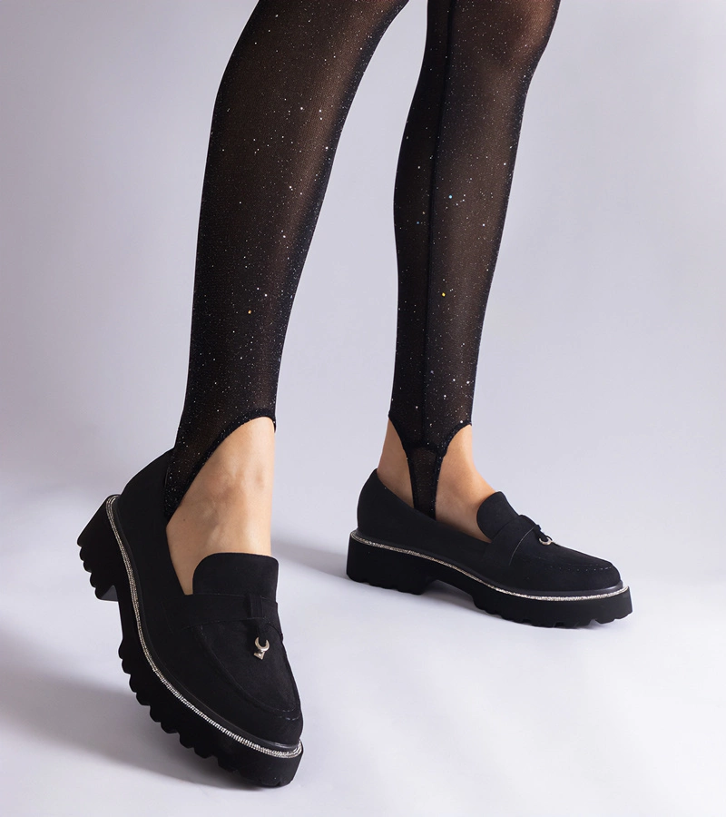 Černé semišové mokasíny Henley