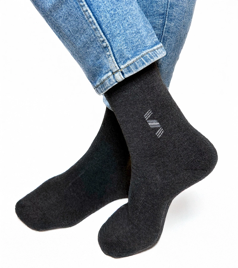 Černobílé teplé ponožky Sella