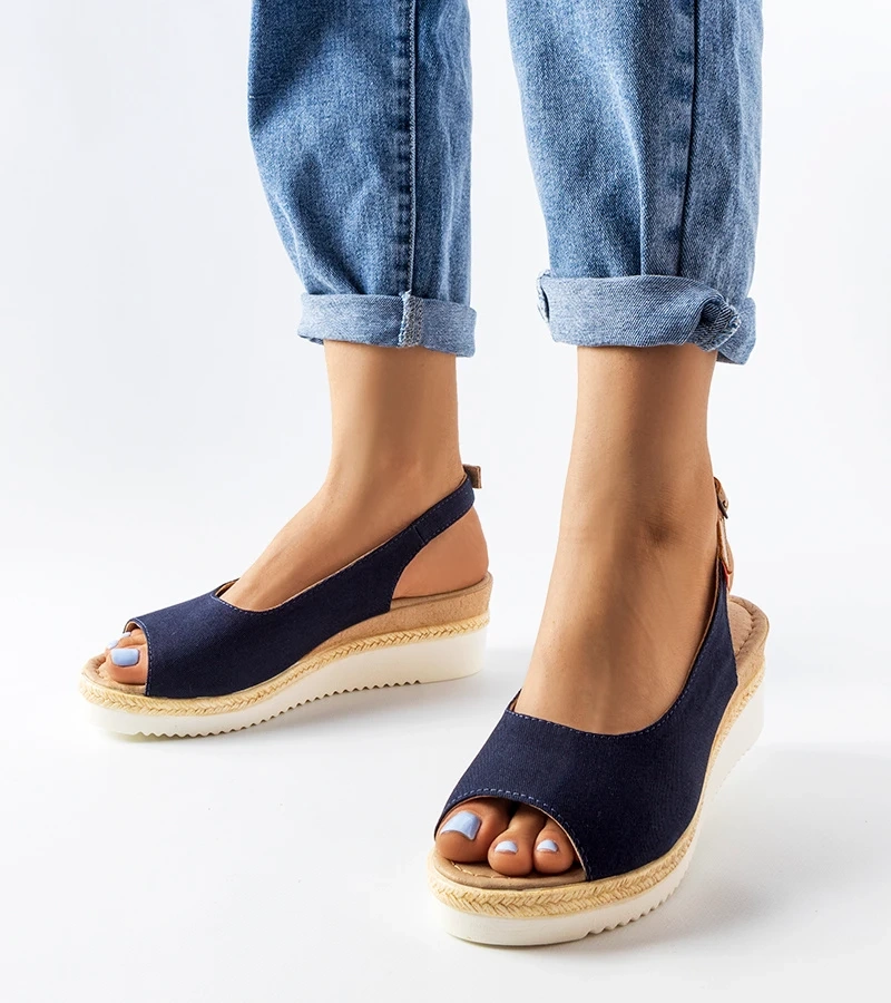 Námořnicky modré sandály na platformě Big Star JJ276046