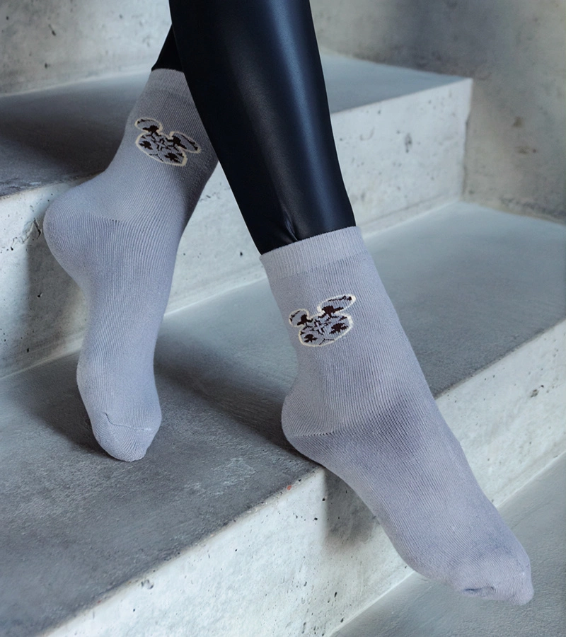 Szare teplé ponožky Sella