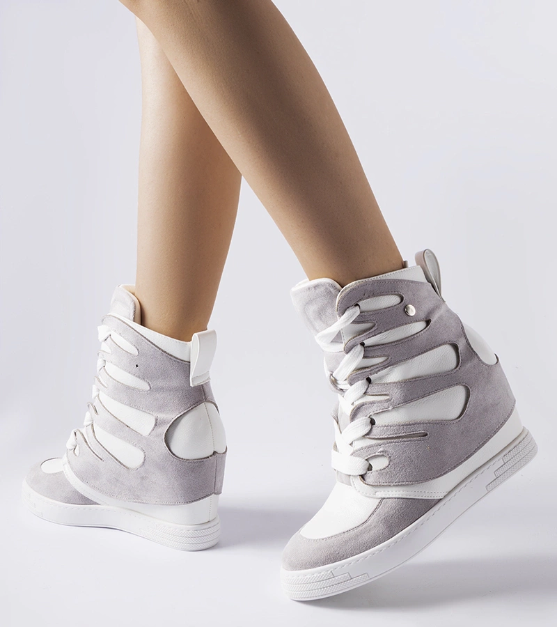 Bílo-šedé tenisky na klíně Pantaleone