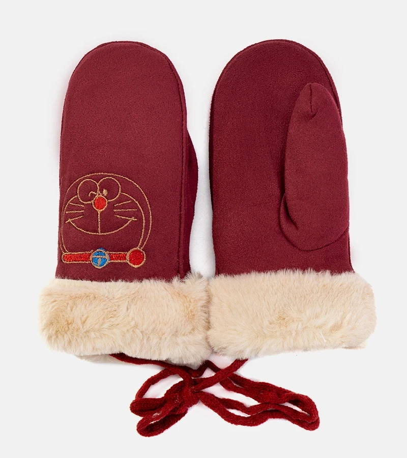Bordó dětské rukavice Kitty