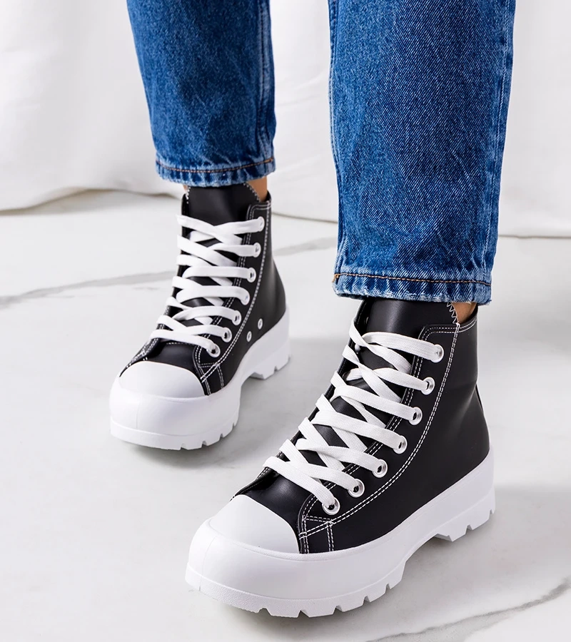 Černé tenisky Curley na platformě