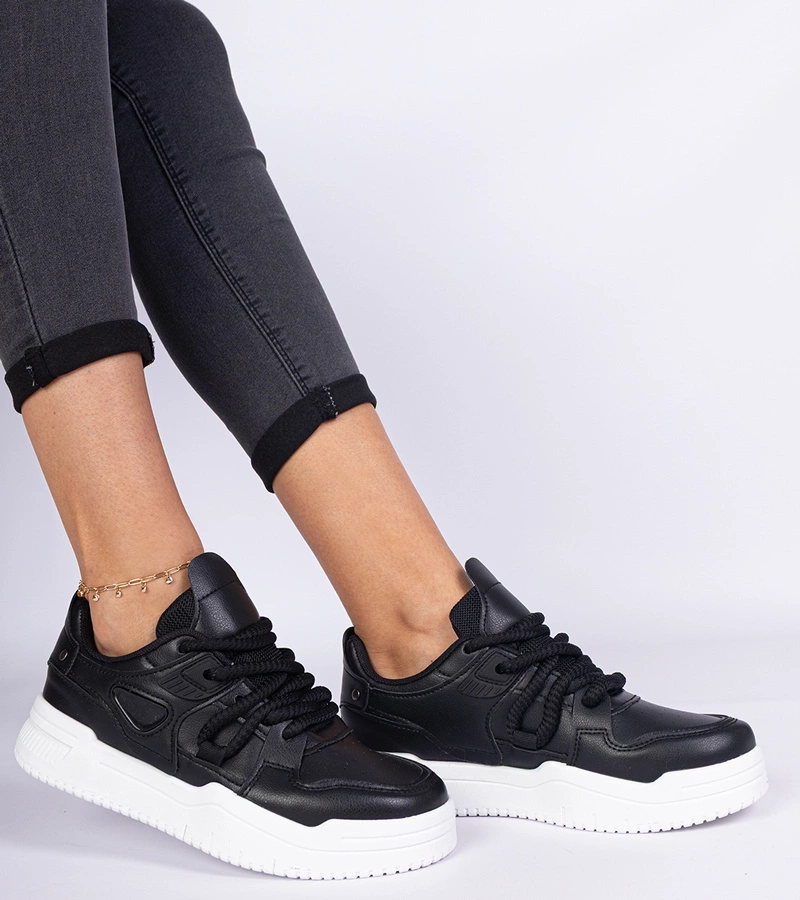 Černé dámské tenisky s tlustými tkaničkami Kayota