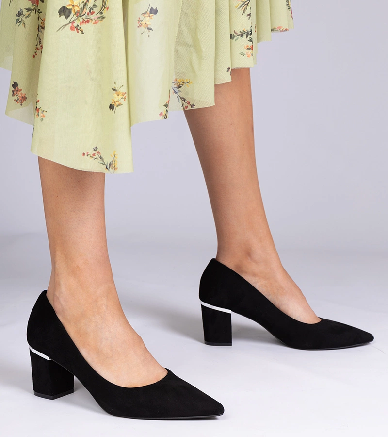 Dámské černé lodičky z ekosemiše Wallos