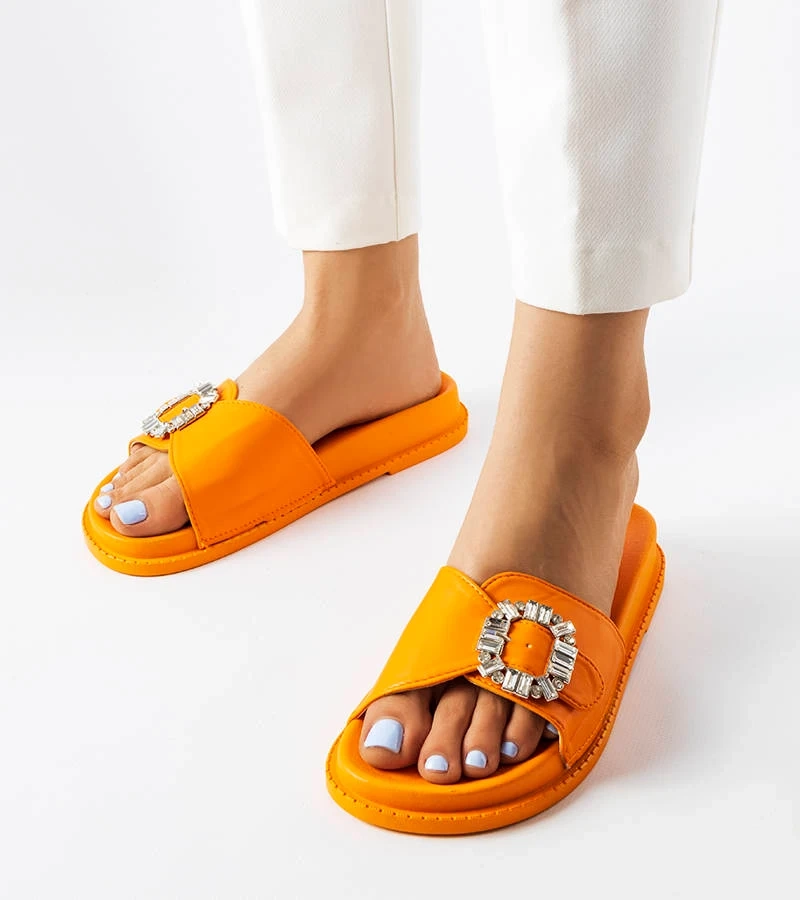 Oranžové žabky zdobené zirkony Griegsvei