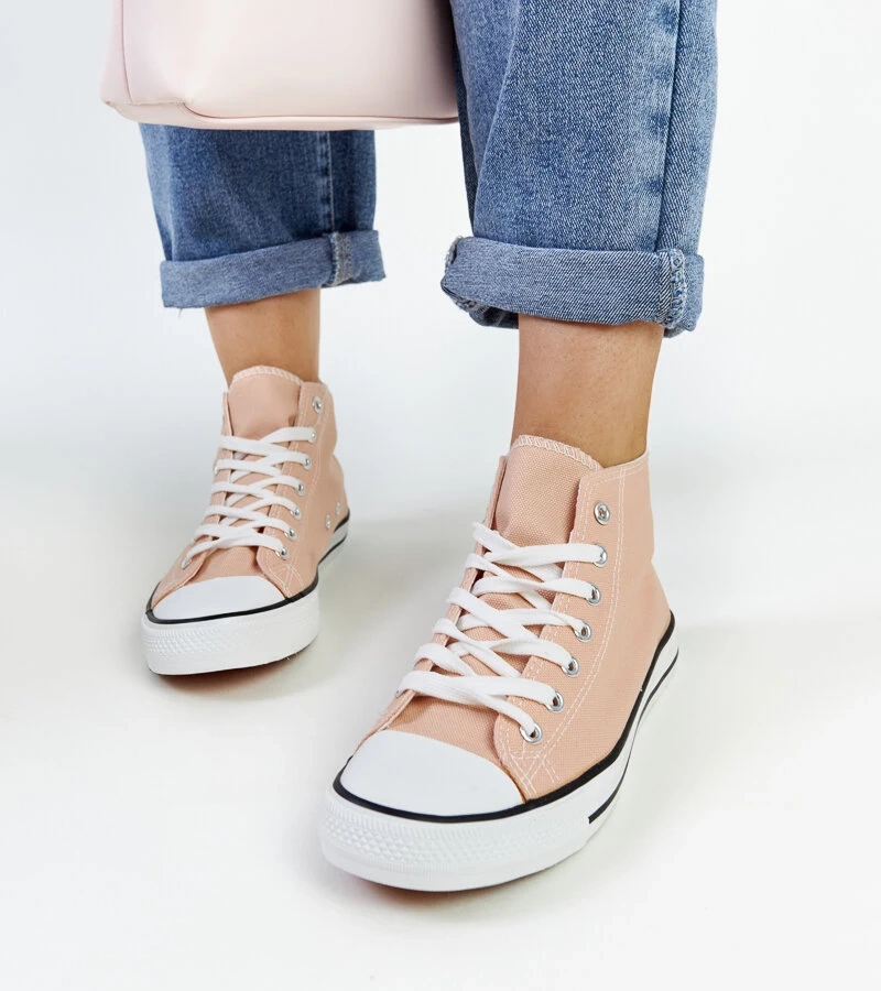 Světle růžové vysoké tenisky Eliska