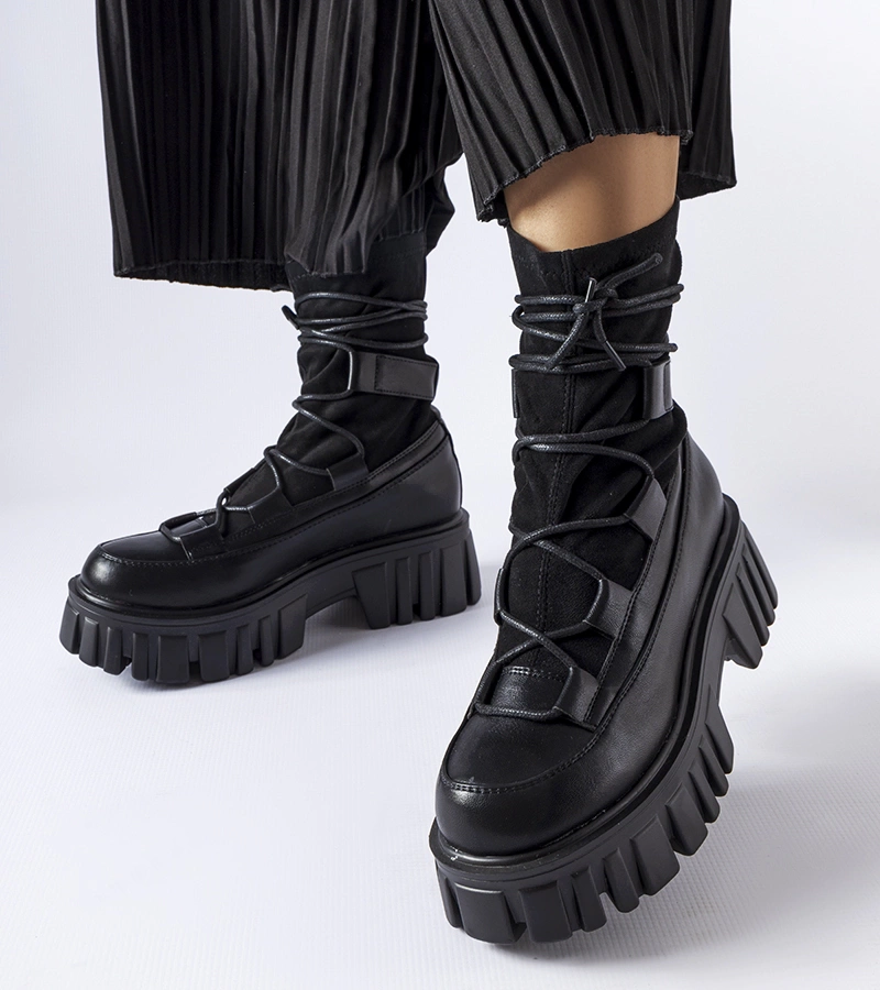 Černé ponožkové boty s podrážkou Colce