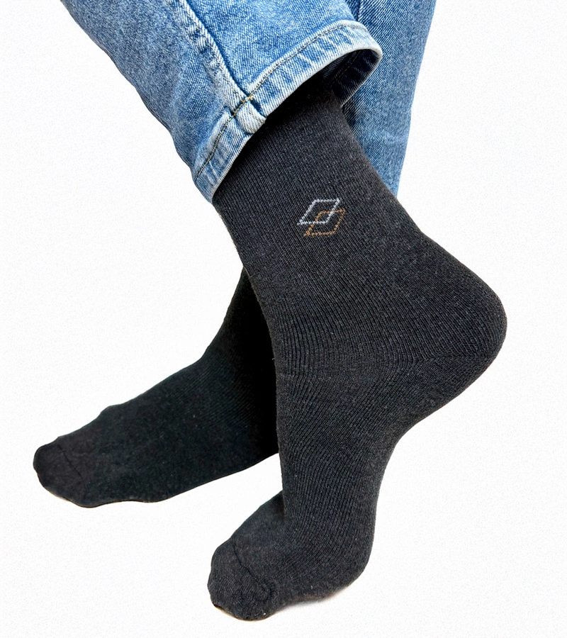 Černo-bílé teplé ponožky Sella