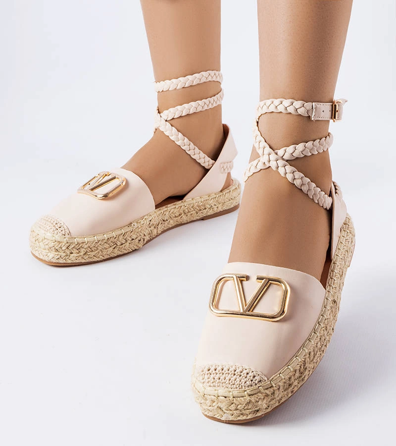 Béžové vázané espadrilky Rodič
