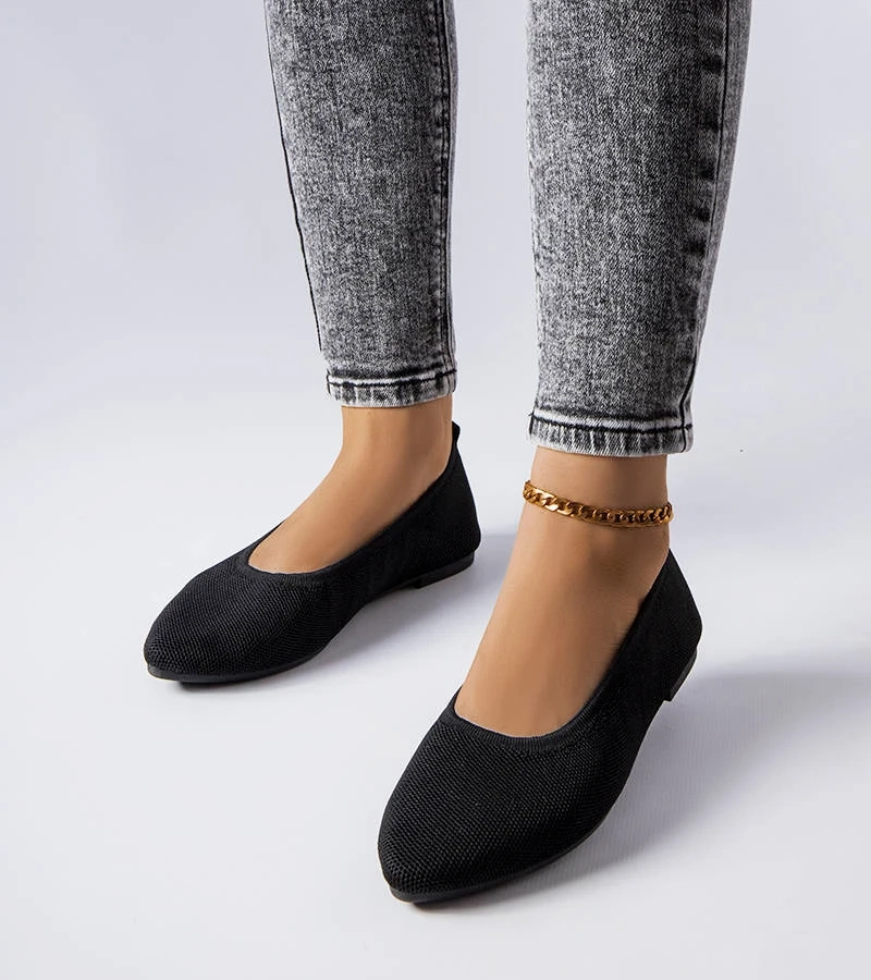 Černé látkové baleríny Drouin