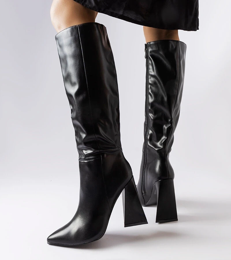 Černé boty Medicina na jehlovém podpatku