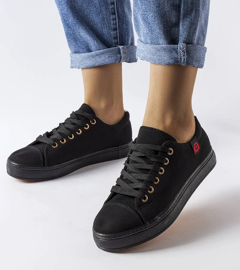 Černé látkové tenisky Descoteaux