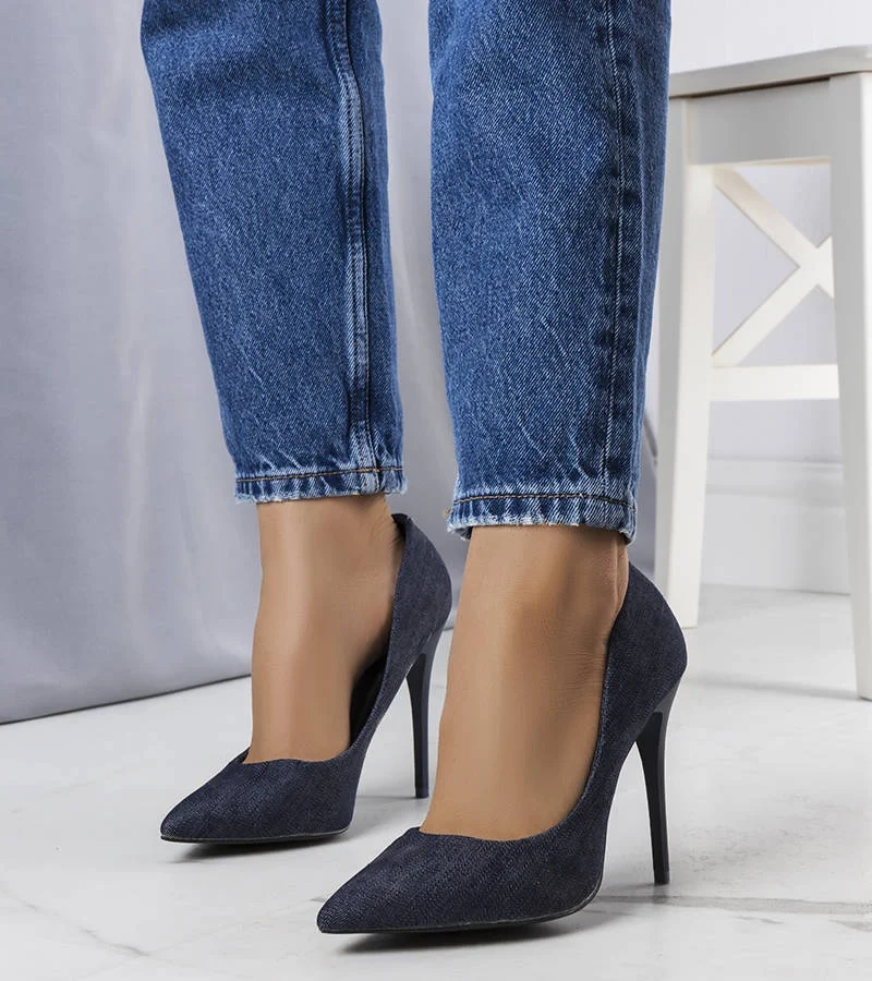 Tmavě modré jehlové podpatky Imard