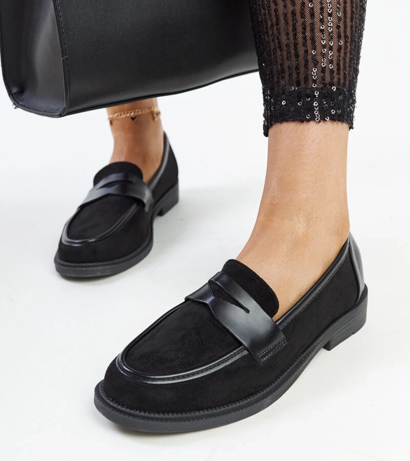 Černé semišové mokasíny Floretta
